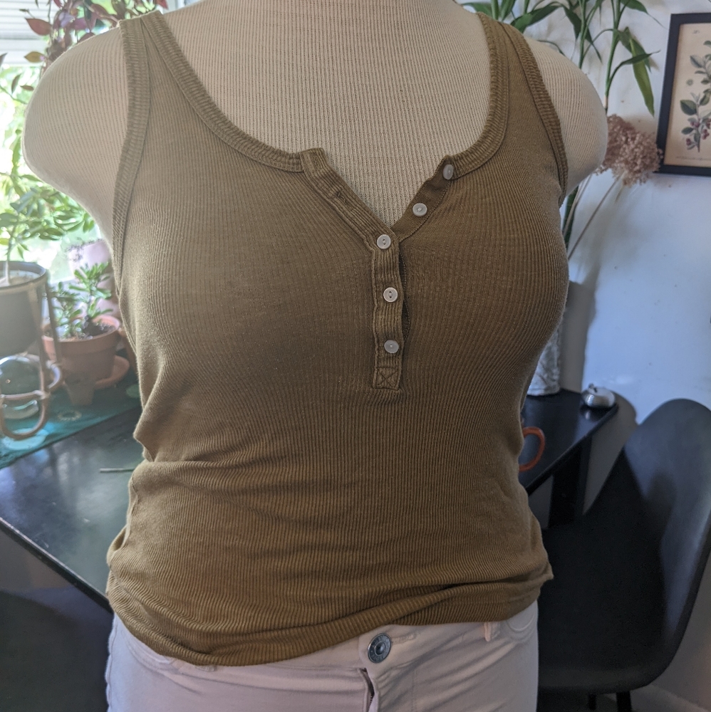 XL AE Mustard Henley tank top